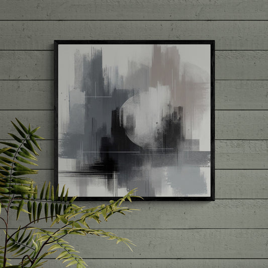 Soothing Palette: Brush Strokes of Dull Shades Framed Wall Art